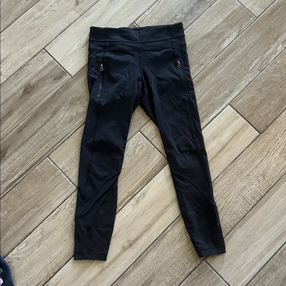 Lululemon Black Leggings with Zipper Details